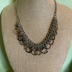 Elegant Silver and gold Chain mesh Necklace